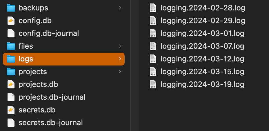 Backend Logs Location