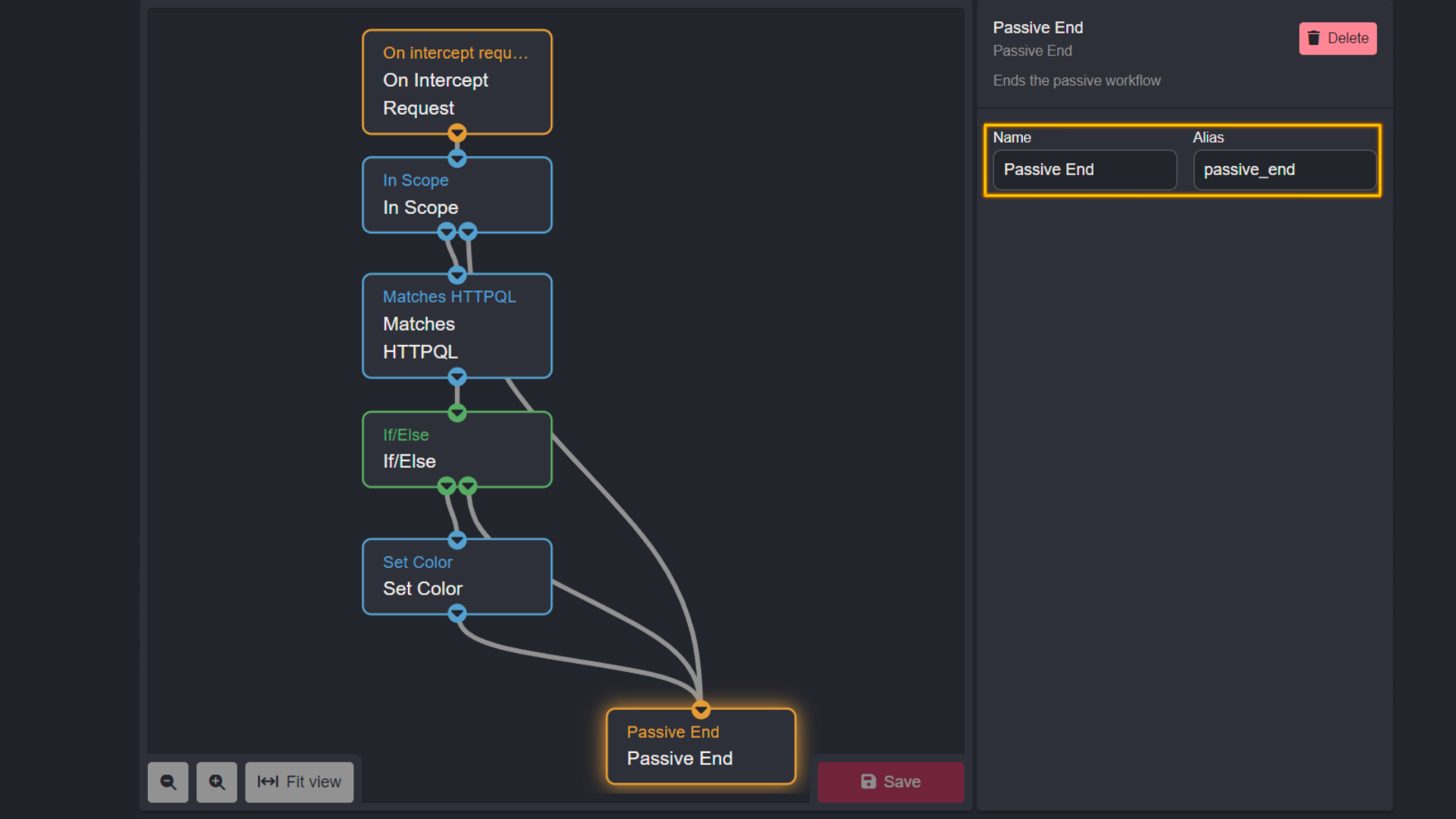 Passive End Node in example Passive Workflow.