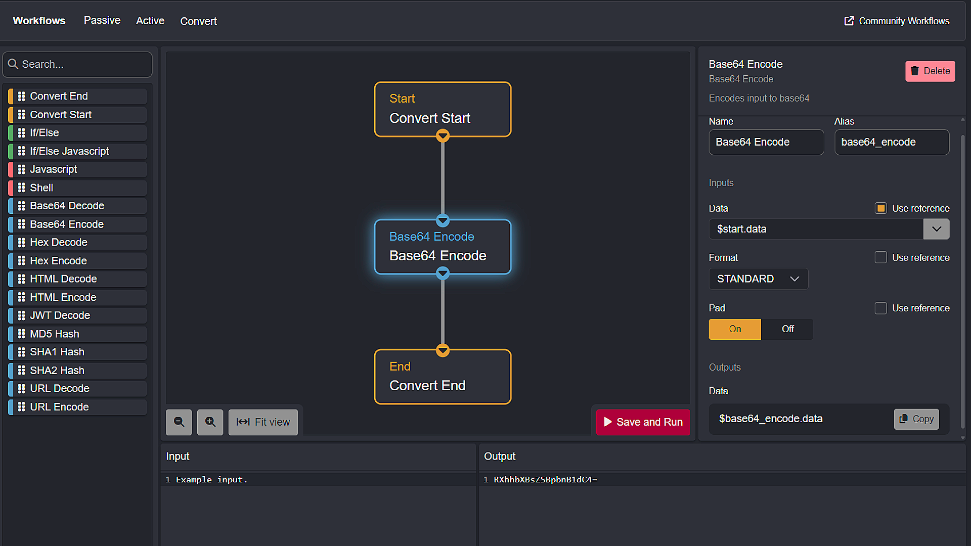 Convert workflow